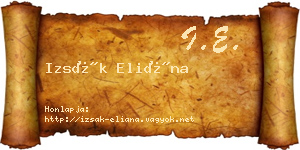 Izsák Eliána névjegykártya